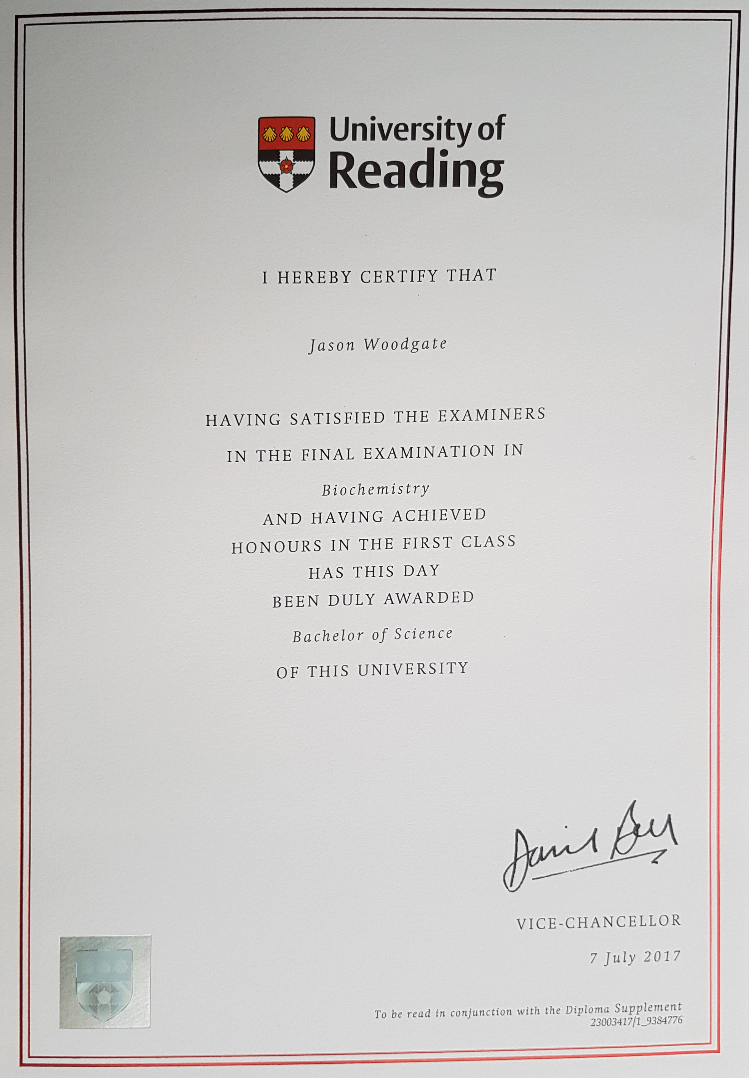 BSc diploma